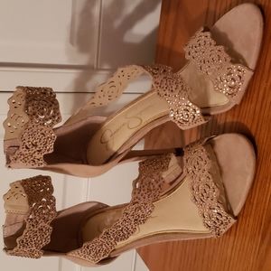 Jessica Simpson pink strap heels